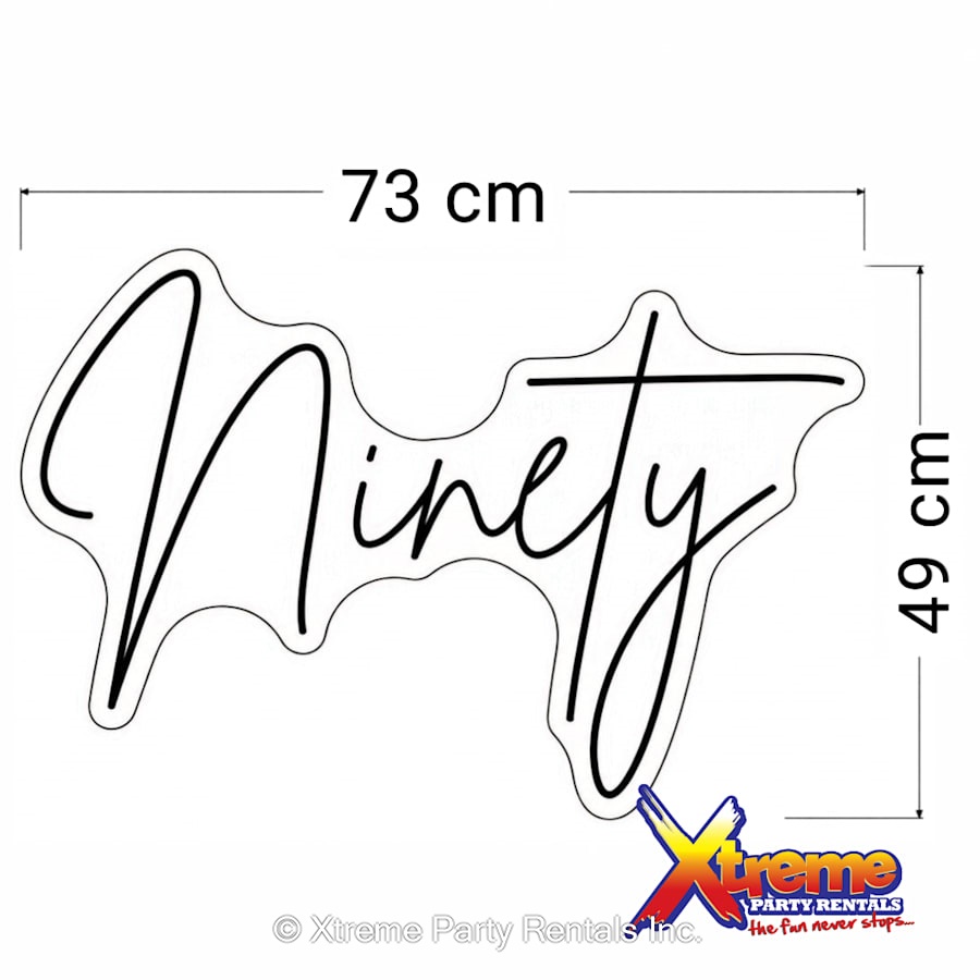 Ninety Neon Sign - Bouncy Castle & Party Rentals in Bridgetown ...