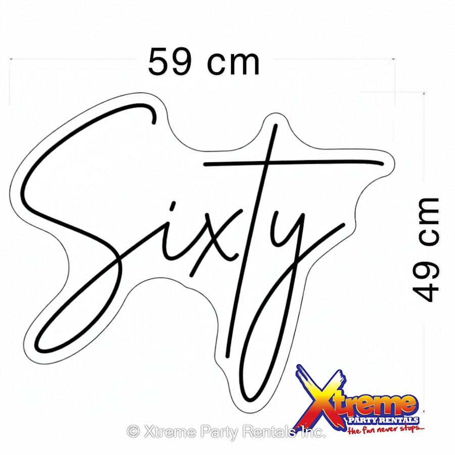 Sixty Neon Sign - Bouncy Castle & Party Rentals in Bridgetown, Barbados ...