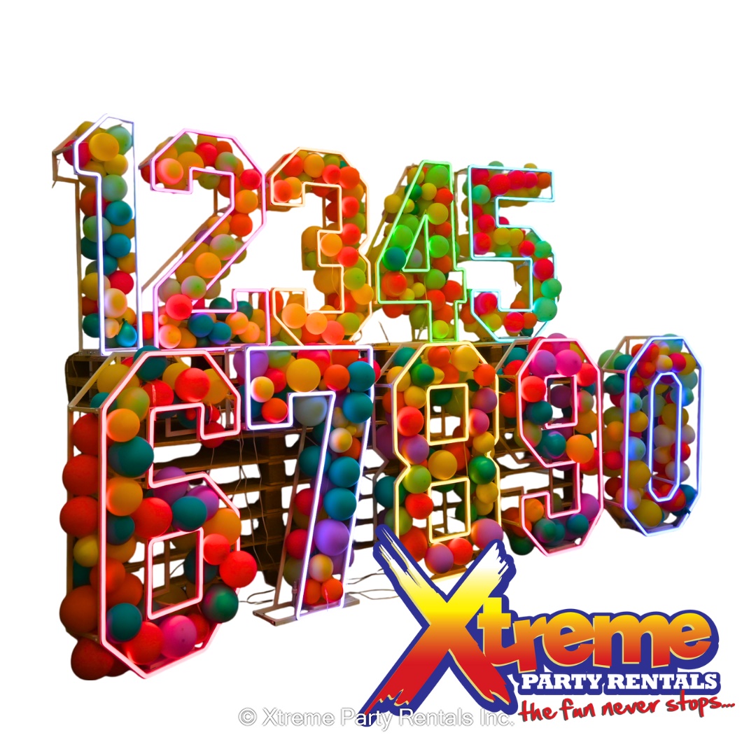 RGB Neon Frame Numbers - 1 - Bouncy Castle & Party Rentals in ...
