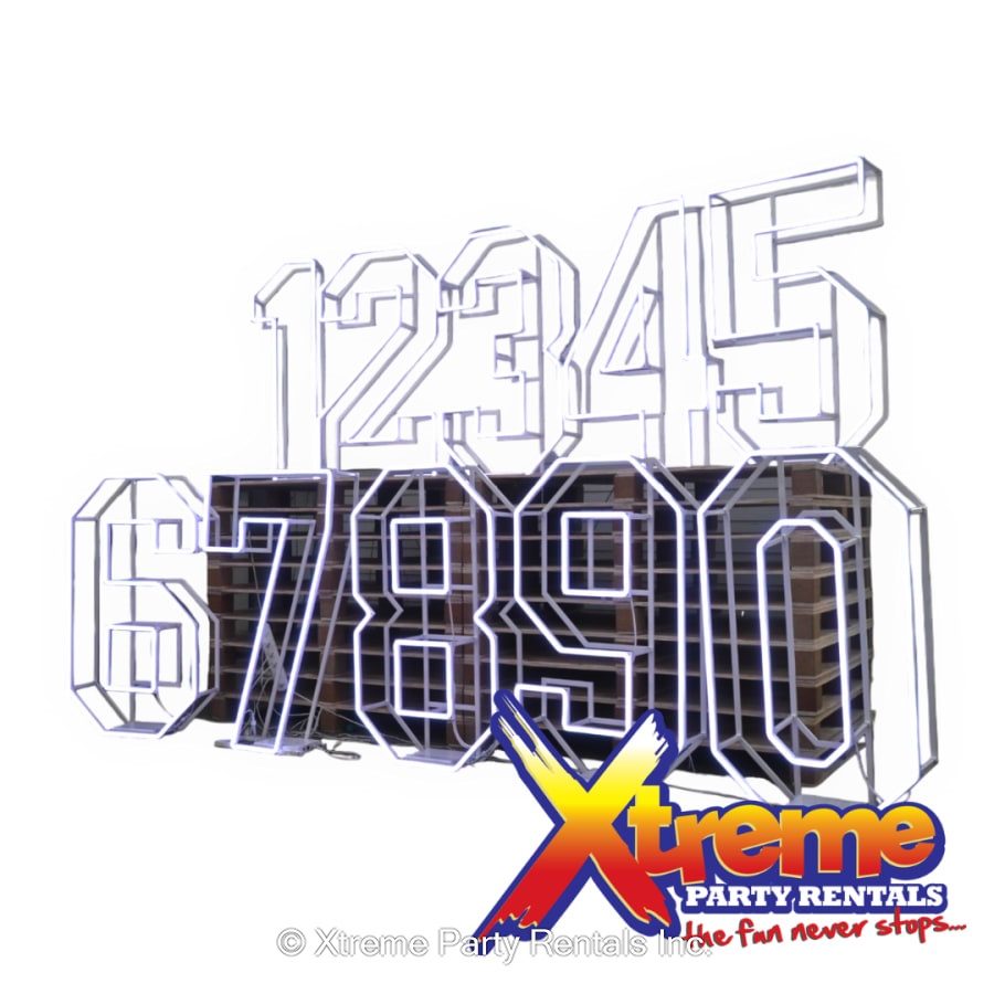 RGB Neon Frame Numbers - 3 - Bouncy Castle & Party Rentals in ...