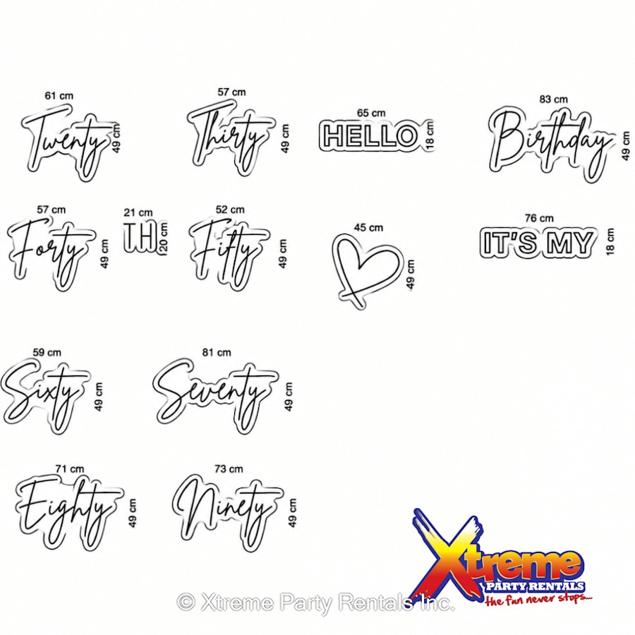 Seventy Neon Sign - Bouncy Castle & Party Rentals in Bridgetown ...